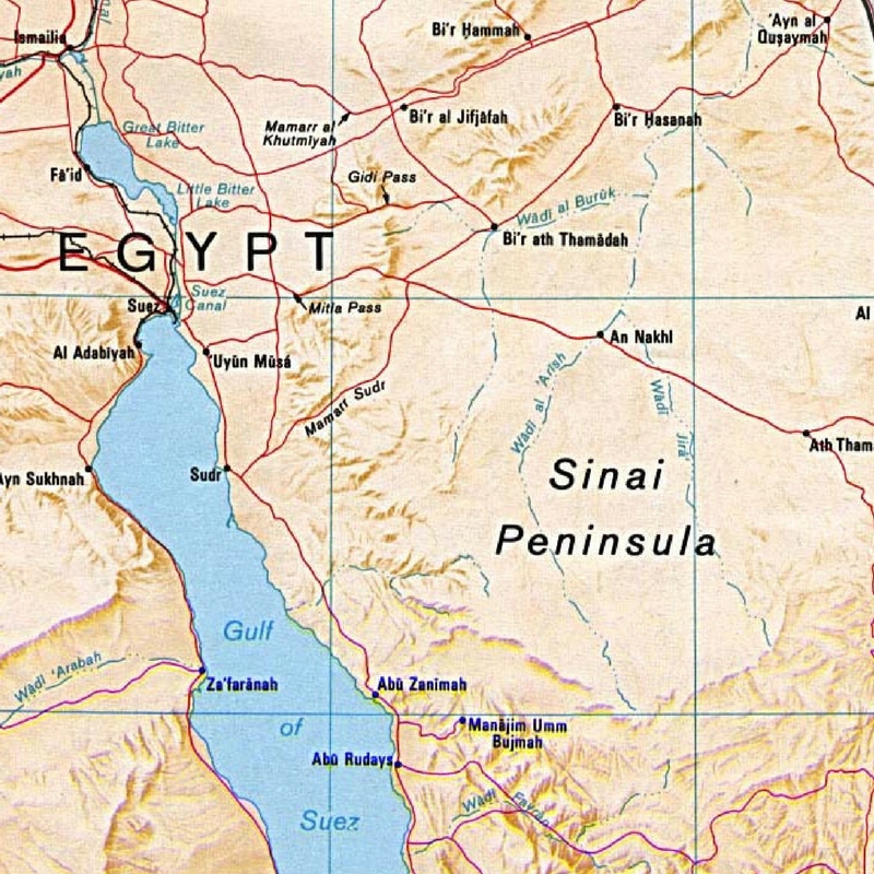 Синайский полуостров политическая карта