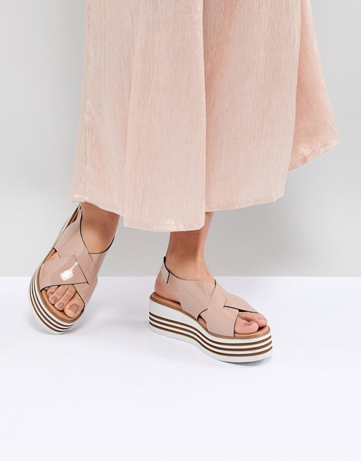 ASOS DESIGN Wide Fit Taylor Flatform Sandals, $22 | Asos | Lookastic