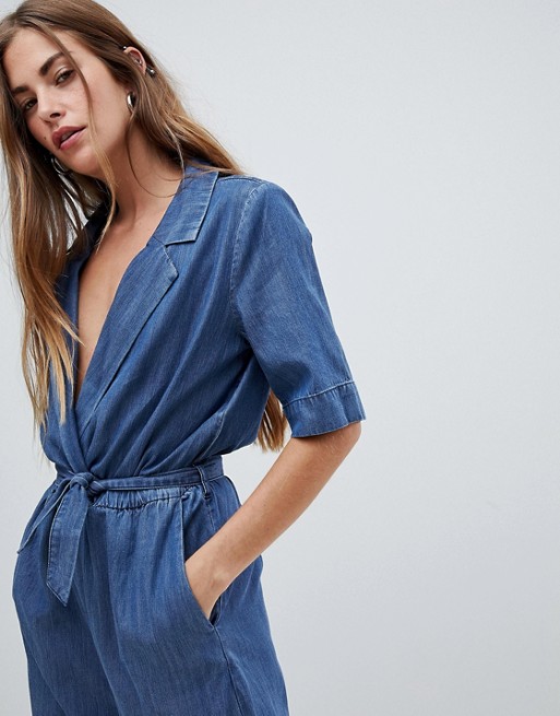 Jumpsuit with waist tie - Blue | Guts & Gusto