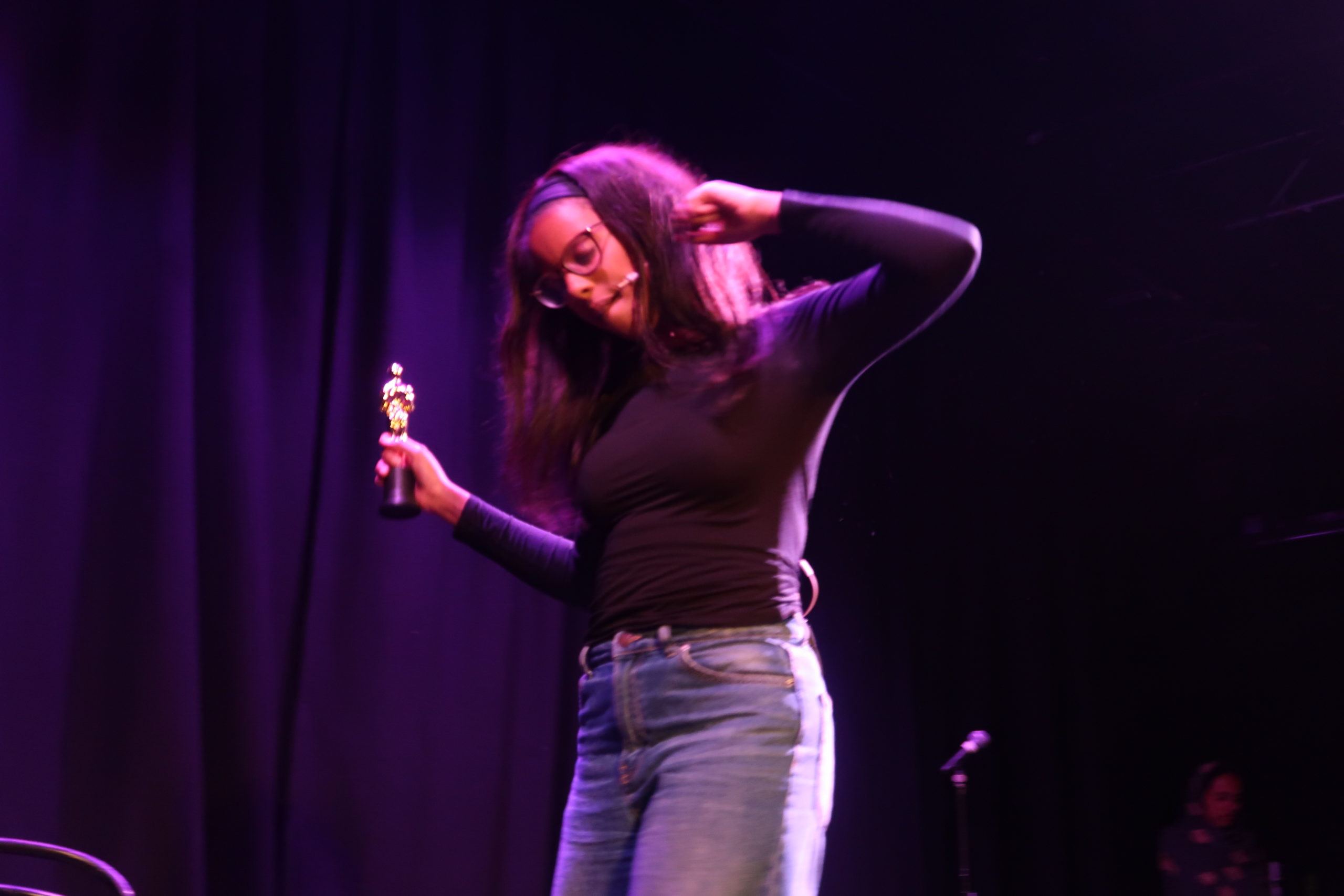 Adna Ahmed as Nala on stage for How to be Famous! a Side eYe Production in London, UK