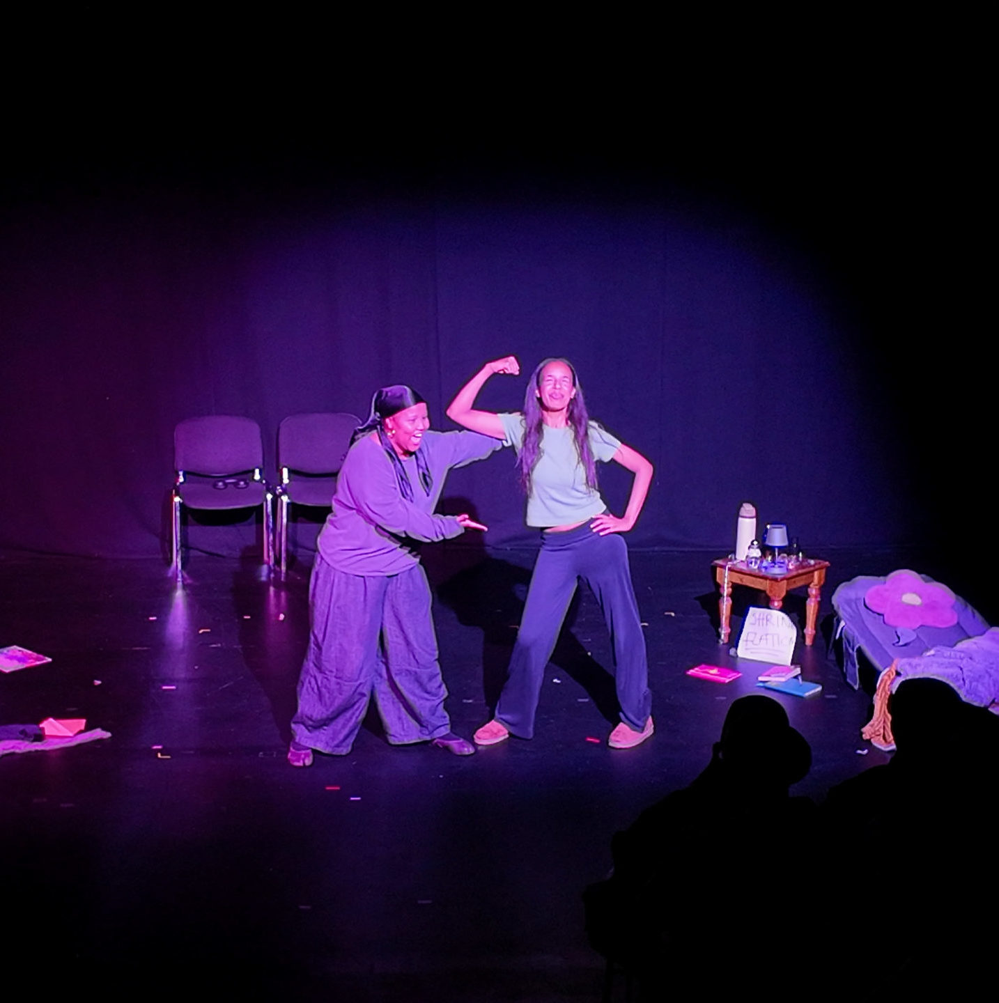 Scene from Play Phantasia with Salma Muse (left) as Amira & Muna Abdulahi (right) as Ayaan.