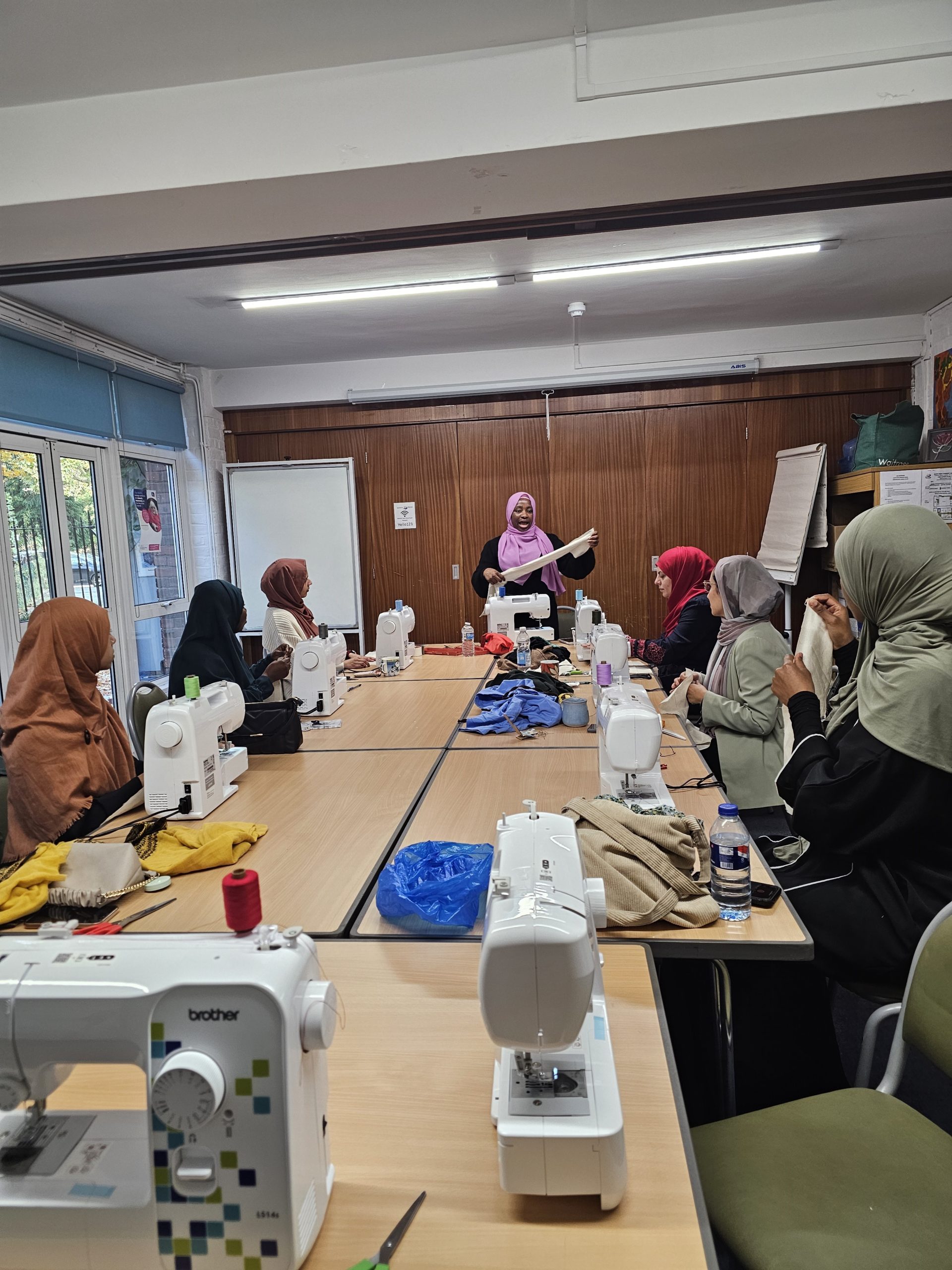 A sewing class conducted by Sewing Madame for Muslim women